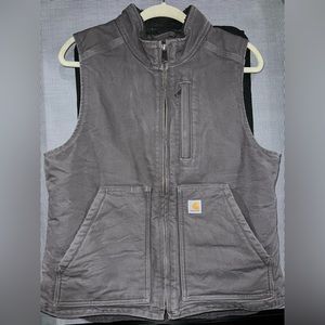 Carhartt Women's Relaxed Fit Washed Duck Sherpa-Lined Mock-Neck Vest